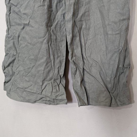 Gentle Sage Green Linen Halter Jumpsuit - size 5 / small - Picture 4 of 9